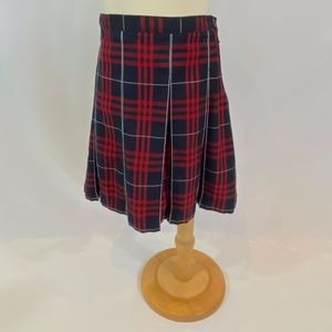 Girls Plaid Box Pleat Skirt Top of the Knee